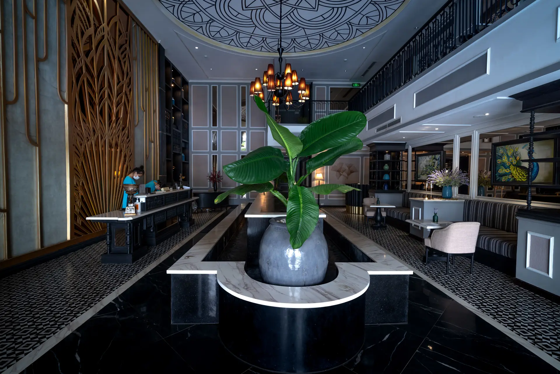 Elegant hotel lobby interior