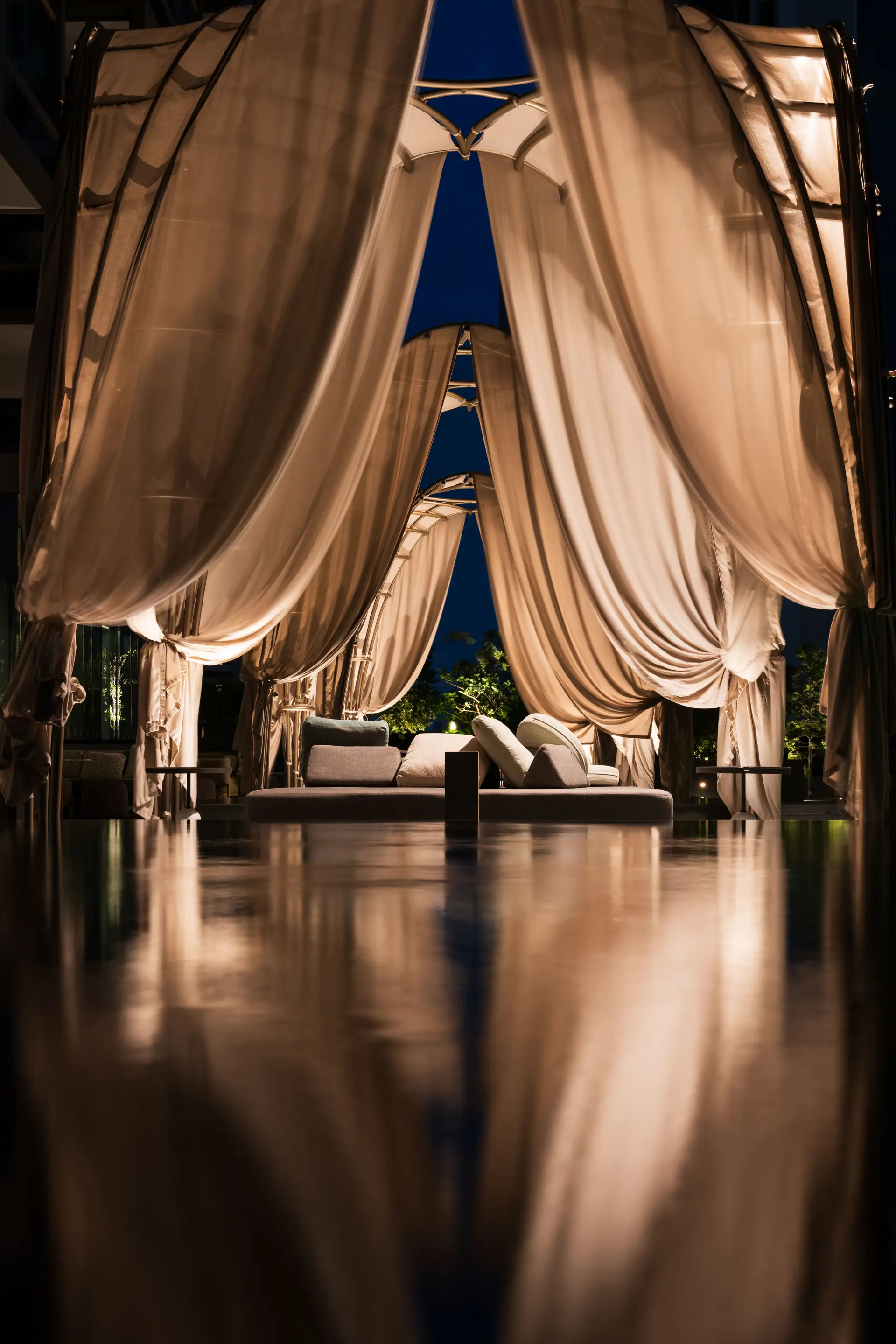Serene evening resort view