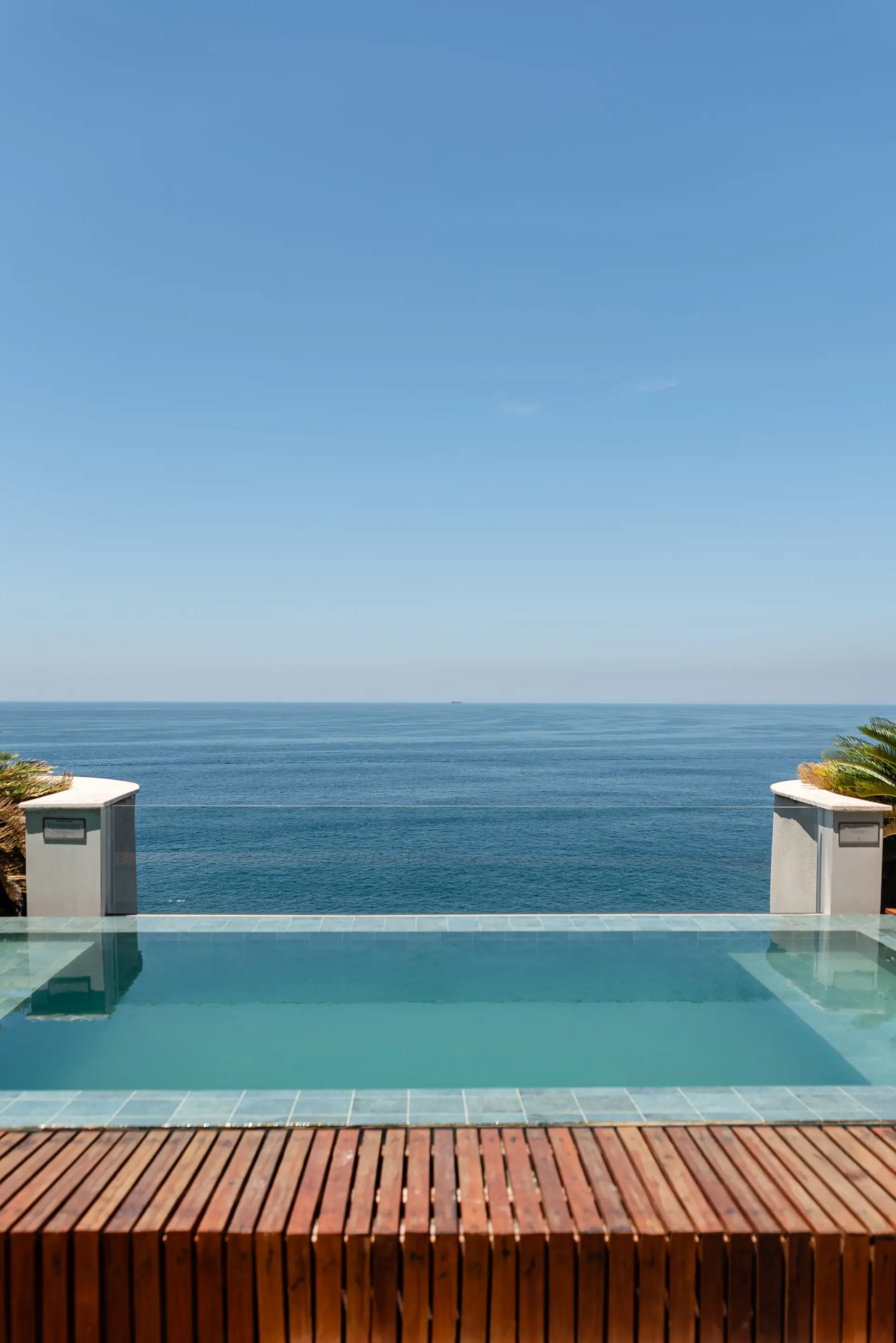 Coastal infinity pool view