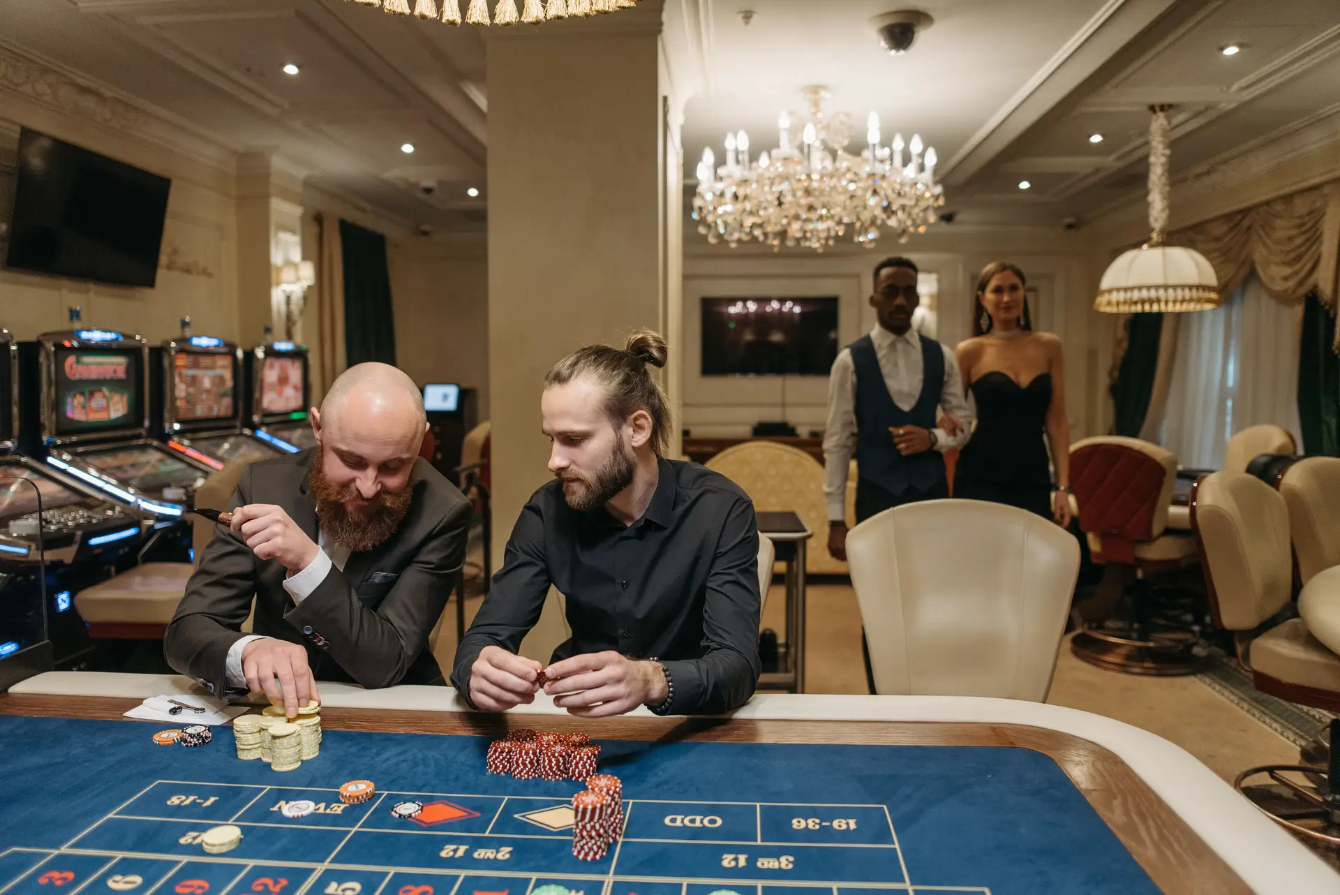 Elegant casino table game atmosphere